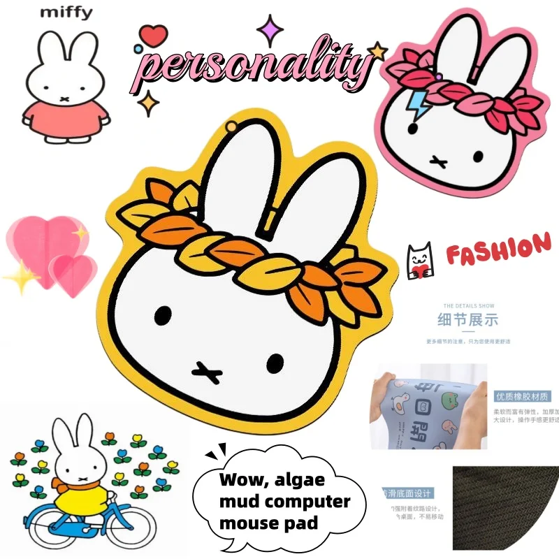 

Miffy mouse pad, cute and stylish cartoon thickened protective wrist mouse pad, for office and home, birthday gift for friends