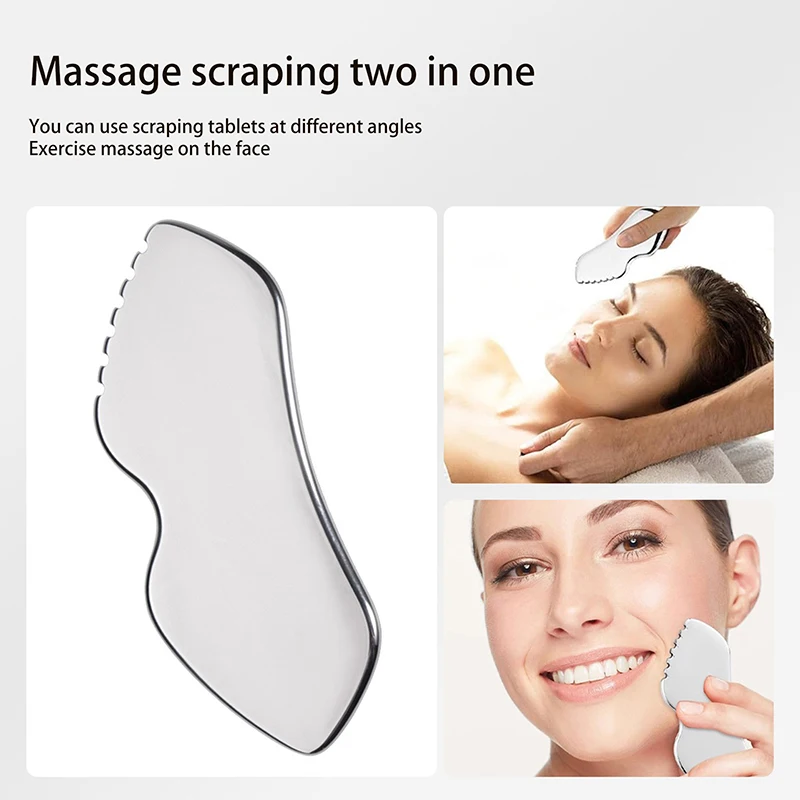 

Stainless Steel Gua Sha Board Scraping Body Massager Reduce Head Neck Back Pain Facial Lifting For Muscle Relaxing Soft Tissue