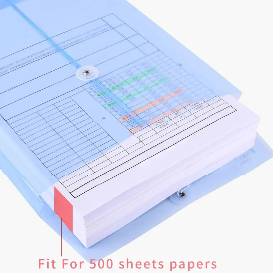 ซองพลาสติกใสแบบมีเชือกผูกปิด 1 ช่อง ขนาด Letter 5 ซองต่อแพ็ค คละสี