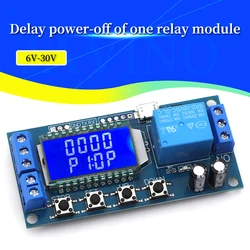 6-30V Micro USB Digital LCD Display Time Delay Relay Module Control Timer Switch Trigger Cycle Module XY-LJ02