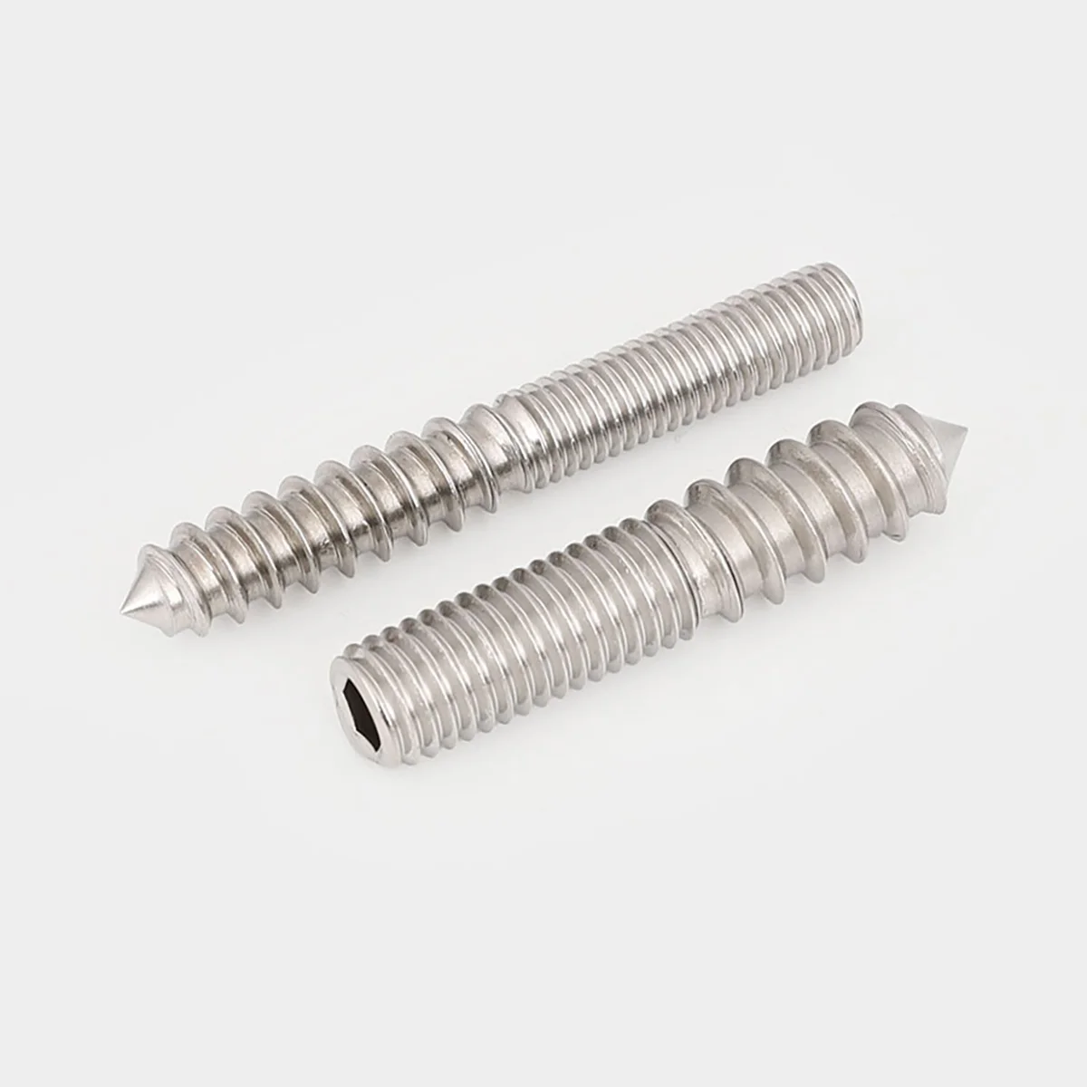 304 Stainless Steel Headless Hexagonal Socket Double Head Pointed Tail Self-Tapping Screw M4M5M6M8M10