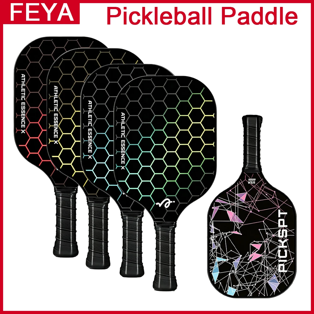 Fiberglass Pickleball Paddle Set Large Sweet Spot Non‑Slip Handle Lightweight Pickleball Racket Kit for Beginner Recreation