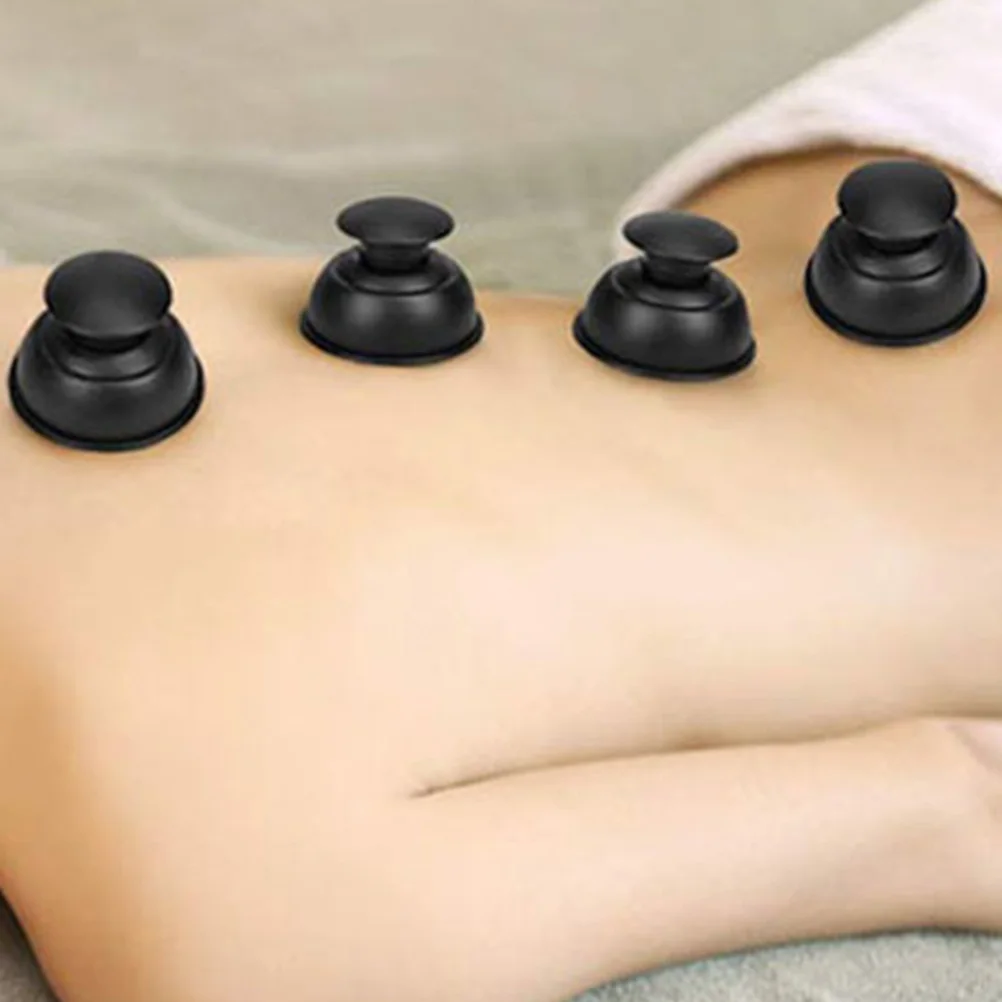 

4pcs Silicone Cupping Set Body Massage Tool for Fatigue Relief Meridian Stimulation Large Size Reusable Suction Cups Anti