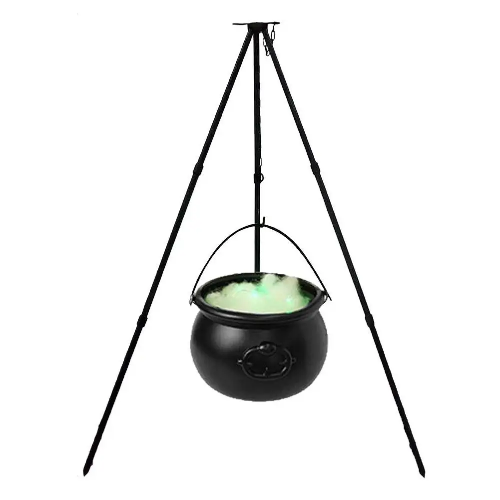 Halloween Decor Large Witch Cauldron On Tripod With Black Plastic Bucket Hocus Candy Lights Garden Decoration Party Bowl Po X2k5