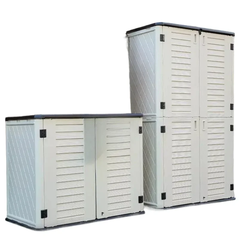

Outdoor storage cabinet, large-capacity sunscreen and waterproof household plastic multi-layer storage balcony