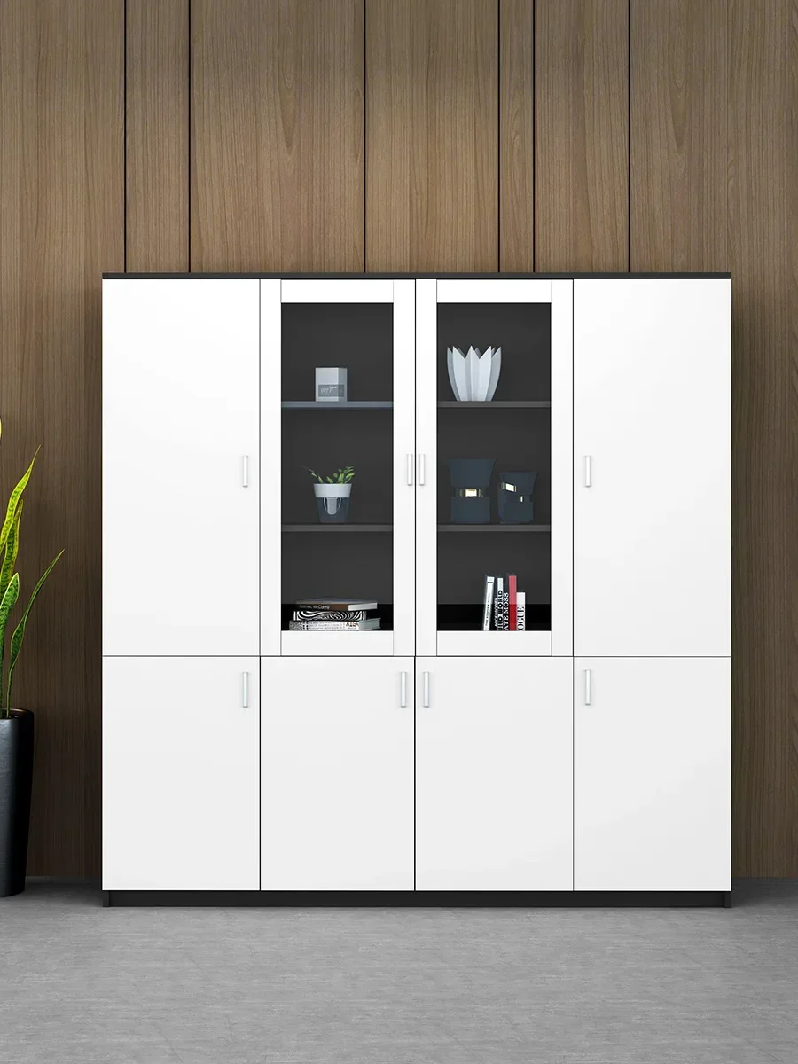 YY- Office File Cabinet Office Furniture Layered baffle Wooden Storage Cabinet Plate File Cabinet