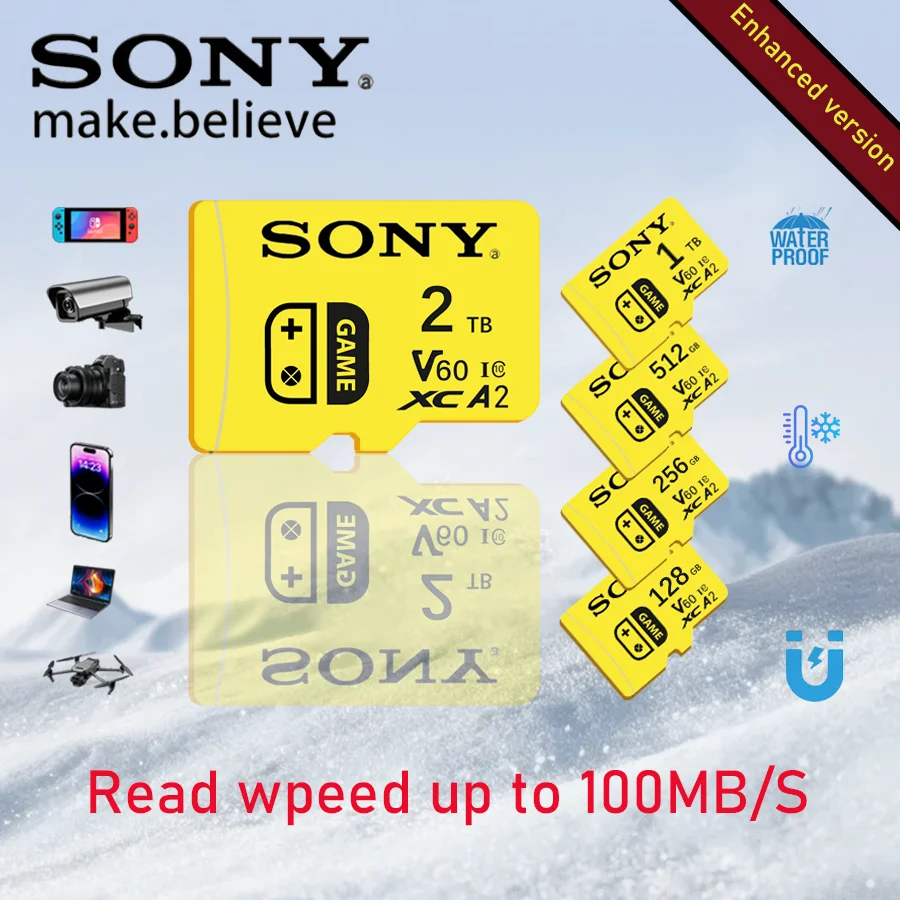 

Высокоскоростная TF-карта SONY Micro Sd Memories A2 V60 U3 Micro Sd Card 2TB 1TB 512GB 256GB 128GB для телефона Drone Monitor