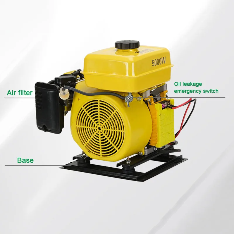 7KW Electric Vehicle Gasoline Generator Range Extender Electric Start Automatic Frequency Conversion Electric Tricycle Generator