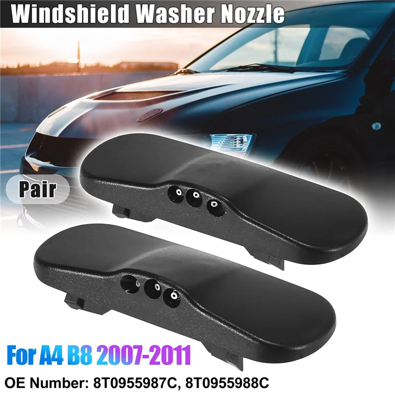 L & R-bocal da arruela do pára-brisa, jato de pulverização, 8T0955987C, 8T0955988C, para Audi A4, B8, 2007-2011