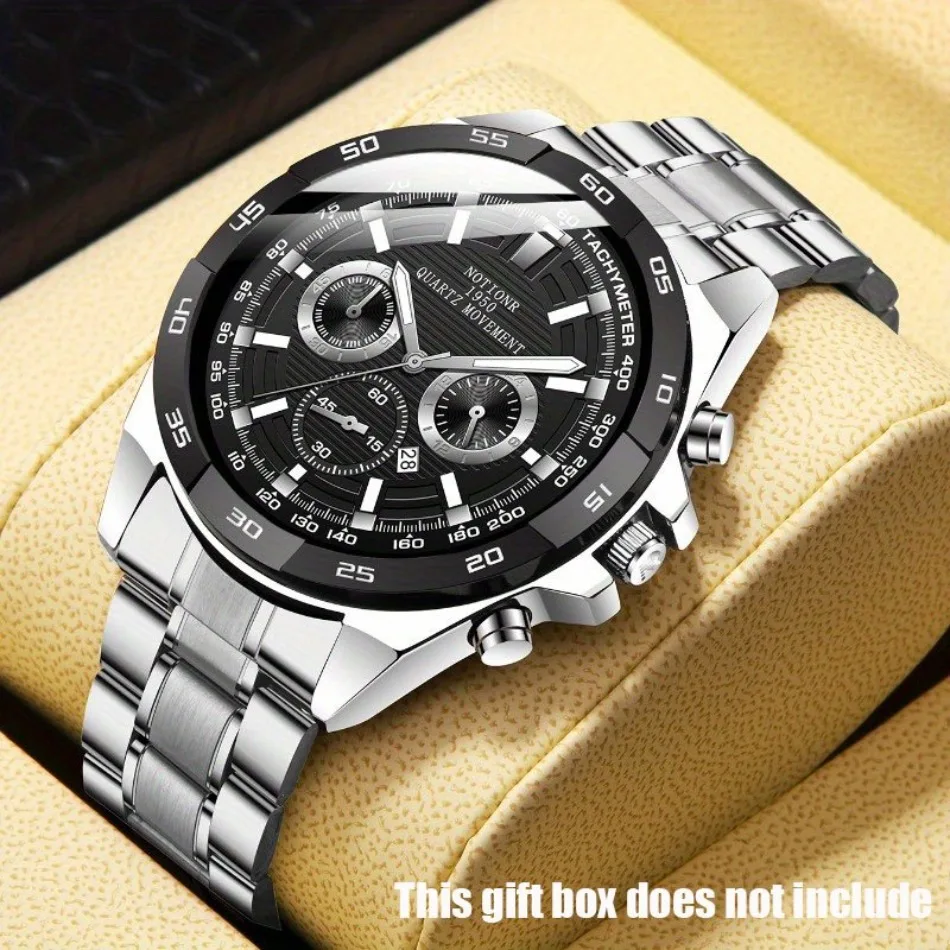 

Модные мужские прочные кварцевые наручные часы из нержавеющей стали с большим циферблатом, идеальный выбор для подарков