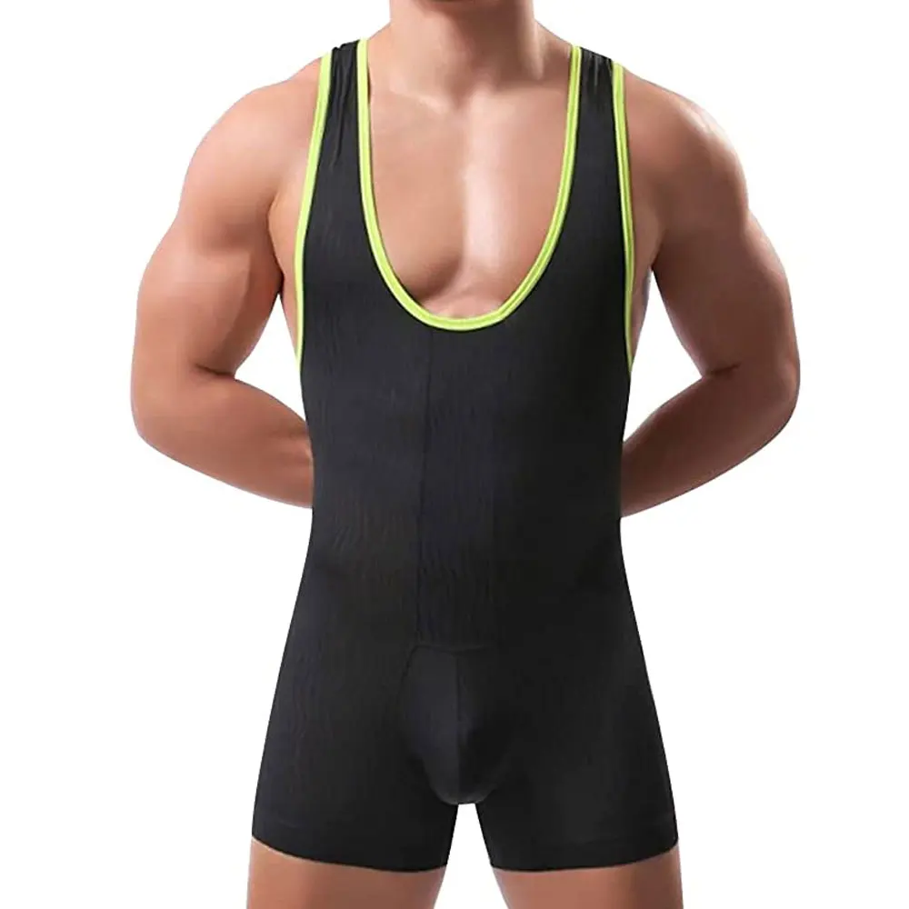 Plain Black Wrestling Singlets Weightlifting Wear PowerLifting Suit One Piece Bodysuit Iron WWE BOXING Fitness Skinsuit