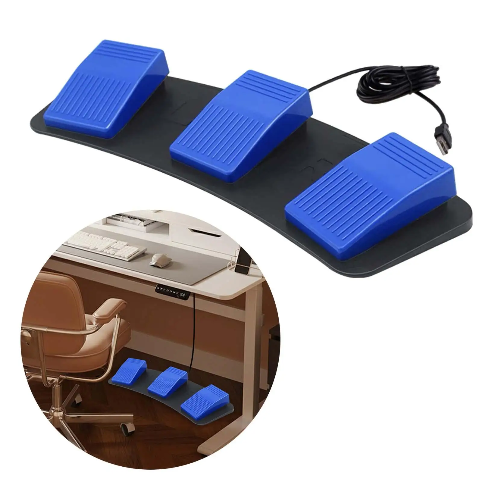 USB Triple Foot Switch Pedals Computer Mouse Office Equipment 3 Pedals for Video Game PC Gaming Mouse Transcription Hid Laptop