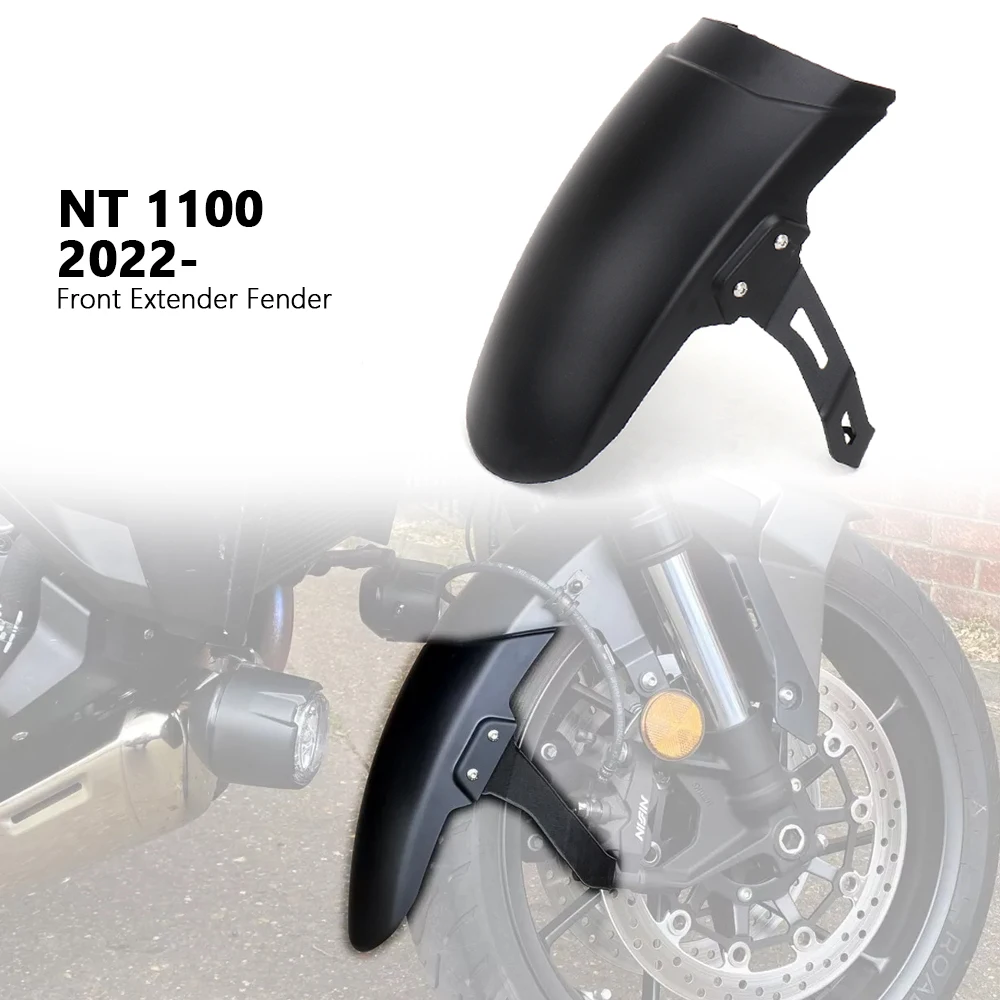 

New 2022 2023 2024 Front Fender Mudguard Extender Motorcycle Accessories Black For Honda NT 1100 NT1100 nt1100