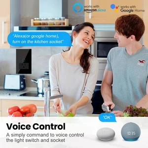 Interruptor de Luz Inteligente Tuya WiFi, Tomada com Tomada Americana, Painel de Vidro Tomada, Suporte Alexa Google Home, México EUA 10 principais vendas caneca mexico - №5