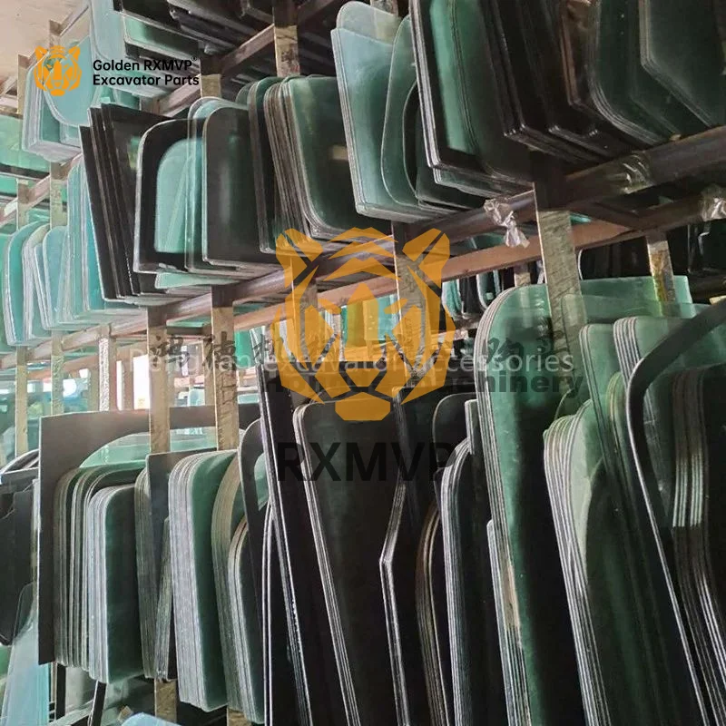 Excavator glass Hitachi Komatsu Sany Sumitomo XCMG Kobelco Kato Kubota Zhonglian Case cab windshield glass double layer parts