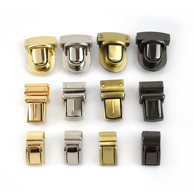 2/5Pcs Metal Lock Buckle Twist Turn Snap Clasp for Women's Bag Purse Replace Repair Buckles DIY Bags Closure Hardware Accessory