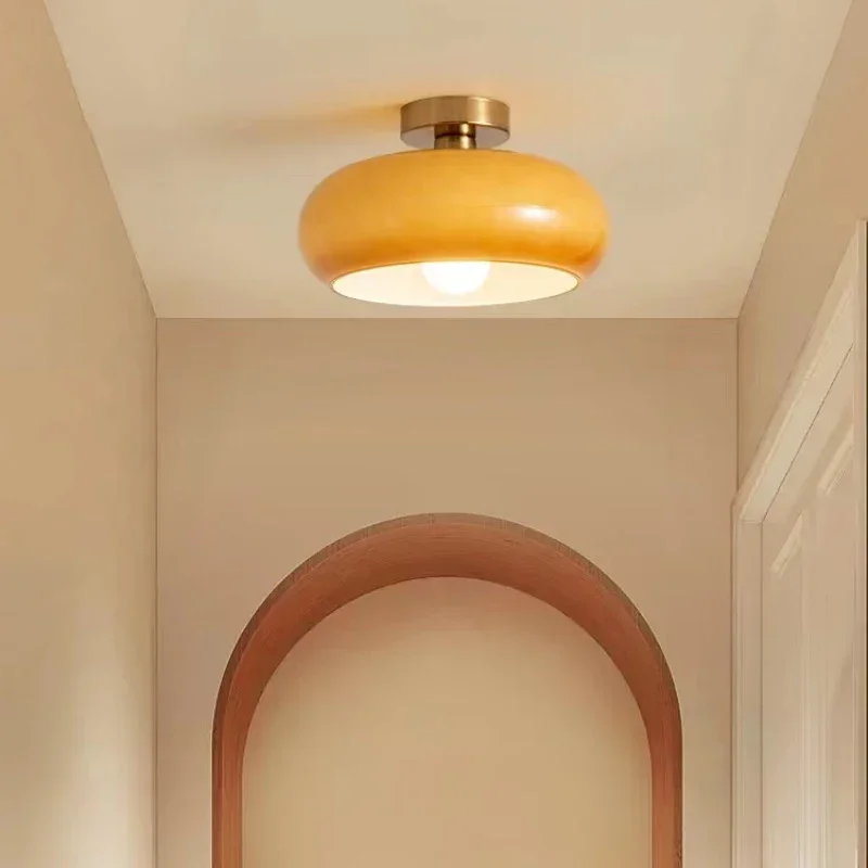 Orange Bauhaus Glass LED Pendant Light for Living Room Restaurant Bedroom Study - Indoor Home Chandelier Decoration Hanging Lamp