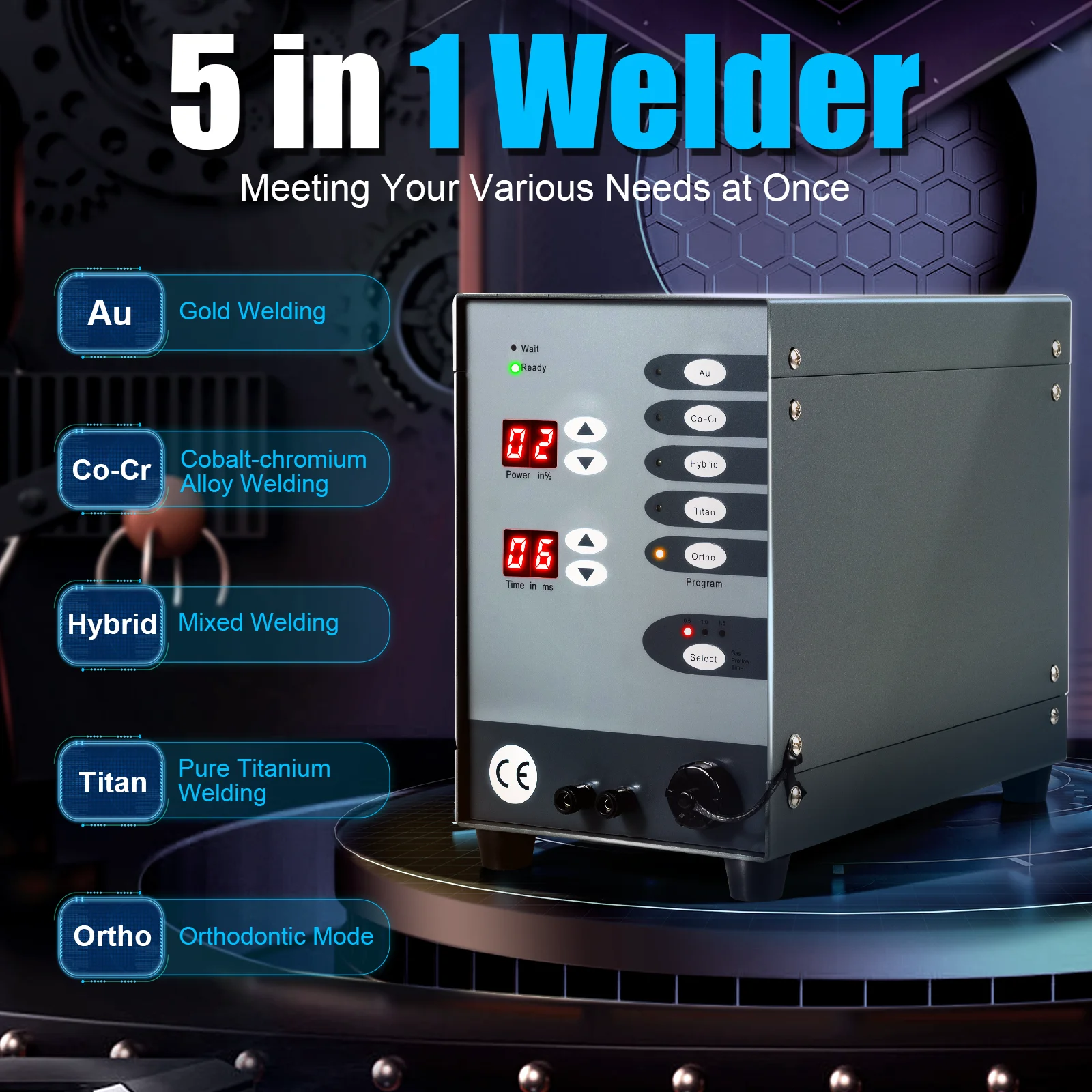 100W 110V Automatic CNC Spot Welding Machine Pulse Argon Arc Welder Jewellery Soldering Repair Kit