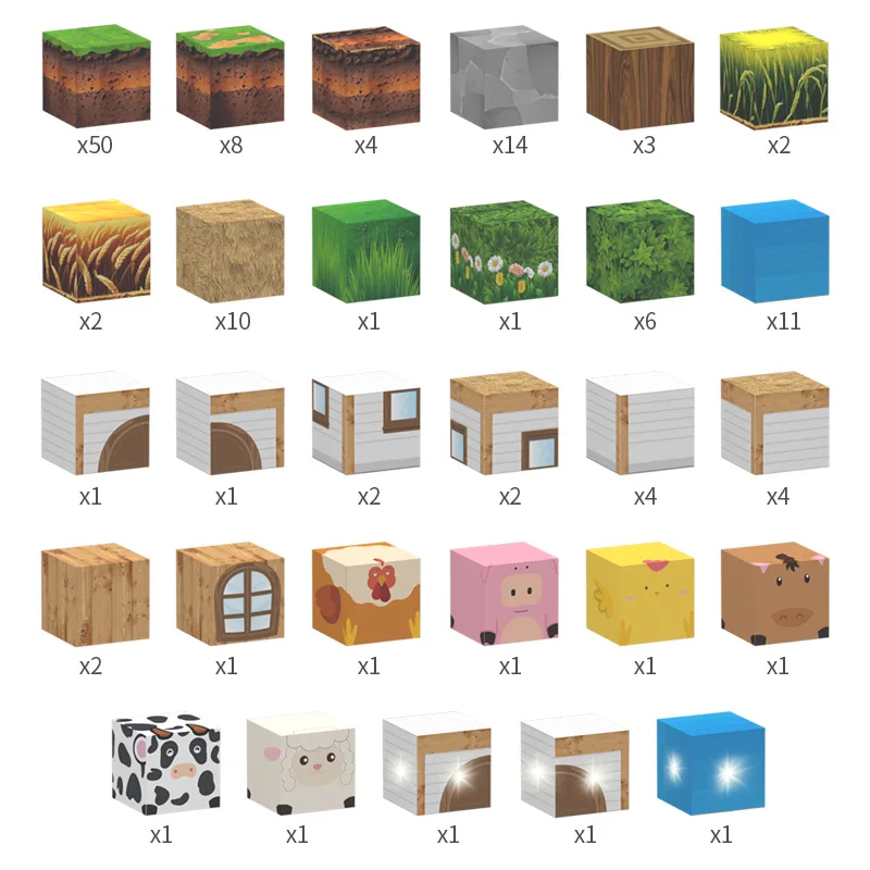 Magnetische bouwstenen Farm Series Kit met lichtbouw Mijn Magneetblokjes Bakstenen DIY STEM Educatief speelgoed voor kinderen Verjaardagscadeau