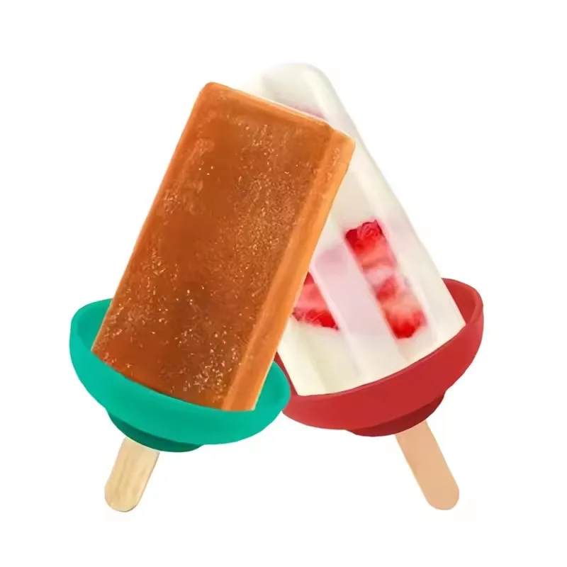 1/4PCS Silicone Drip，Proof Popsicle Holder Reusable Anti，Drip Ice Cream Holder Portable Popsicle Protector