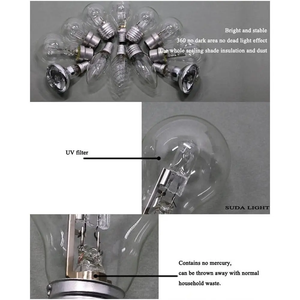 Bombillas halógenas de repuesto para interior y exterior, Reflector E14, E27, C35, 28W/42W