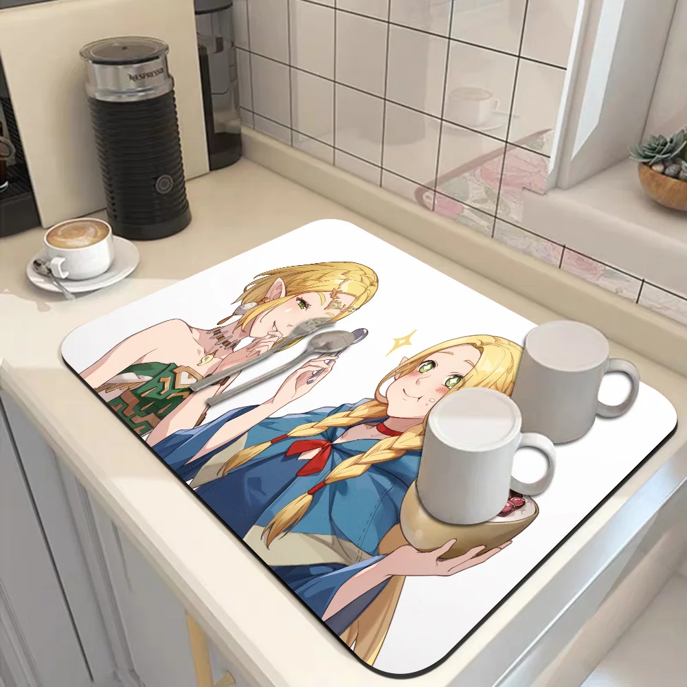 Delicious In Dungeon New Super Absorbent Coffee Dish Kitchen Absorbent Draining Mat Drying Mat Quick Dry Bathroom Placemat