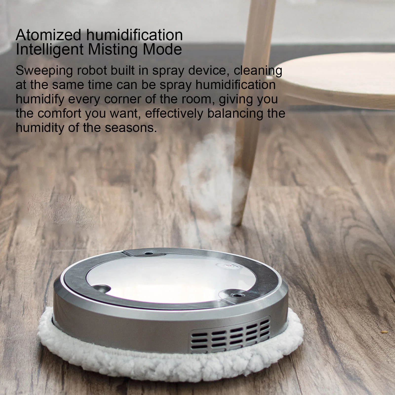 فضي رمادي التطهير روبوت رذاذ وظيفة 2400 مللي أمبير بطارية 50 مللي خزان المياه الرطب/الجاف آلة تنظيف المنزل الذكي للغرف #4