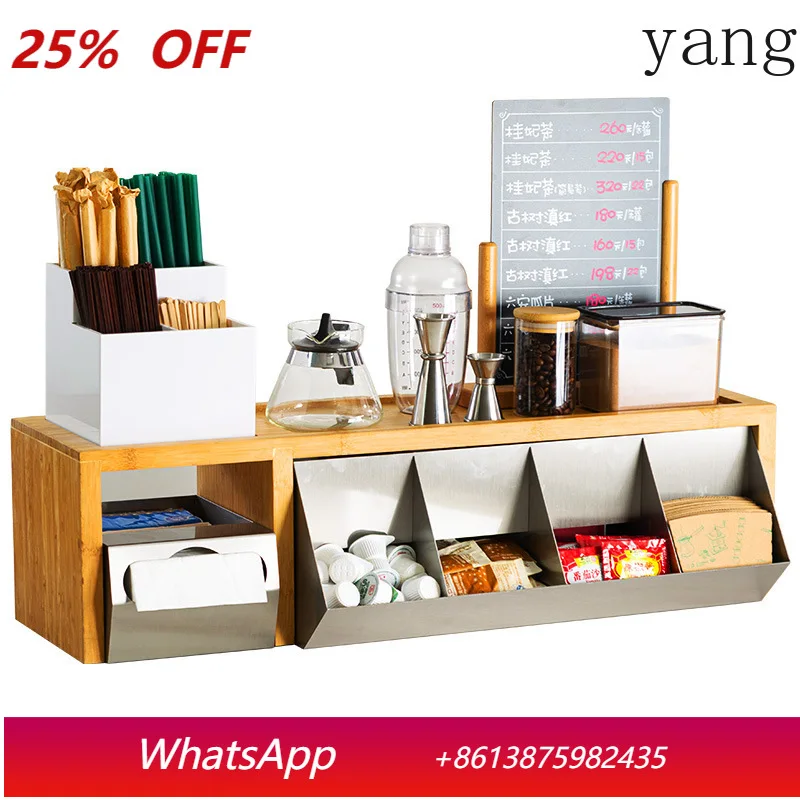 

CX desktop operation bar storage rack milk tea cafe equipment set front desk rack