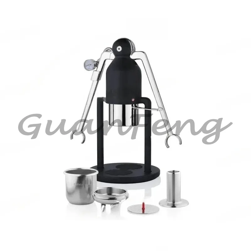 Hand-pressed coffee robot unplugged coffee machine