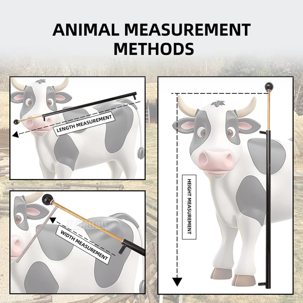 Extendable Animal Measuring Staff Instrument for Cattle And Sheep Height Measurement Durable Agricultural Tool view 2