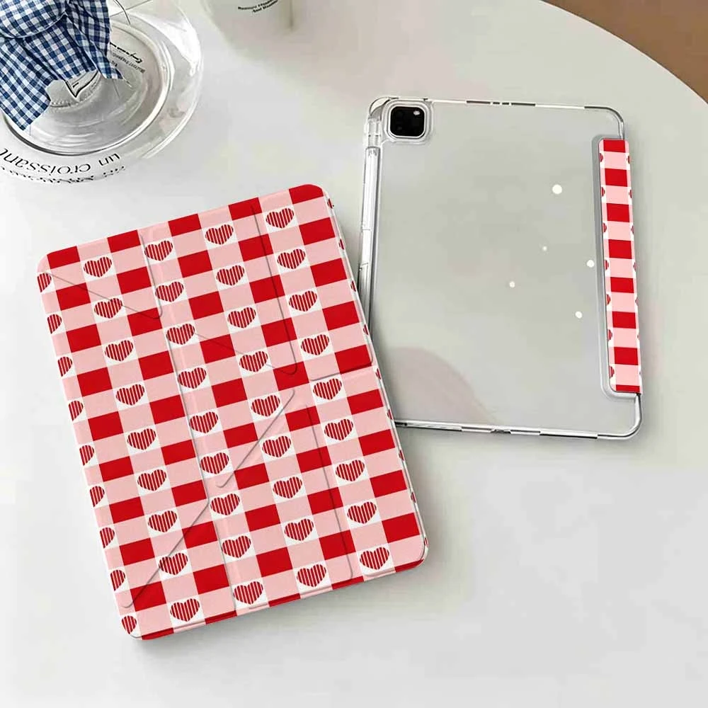 Viral Checkered Hearts For IPad Mini Air Pro 13 12.9 11 10.9 10.5 10.2 9.7 8.3 7.9 inch 5 6 7 8 th Pen Slot Tablet Case