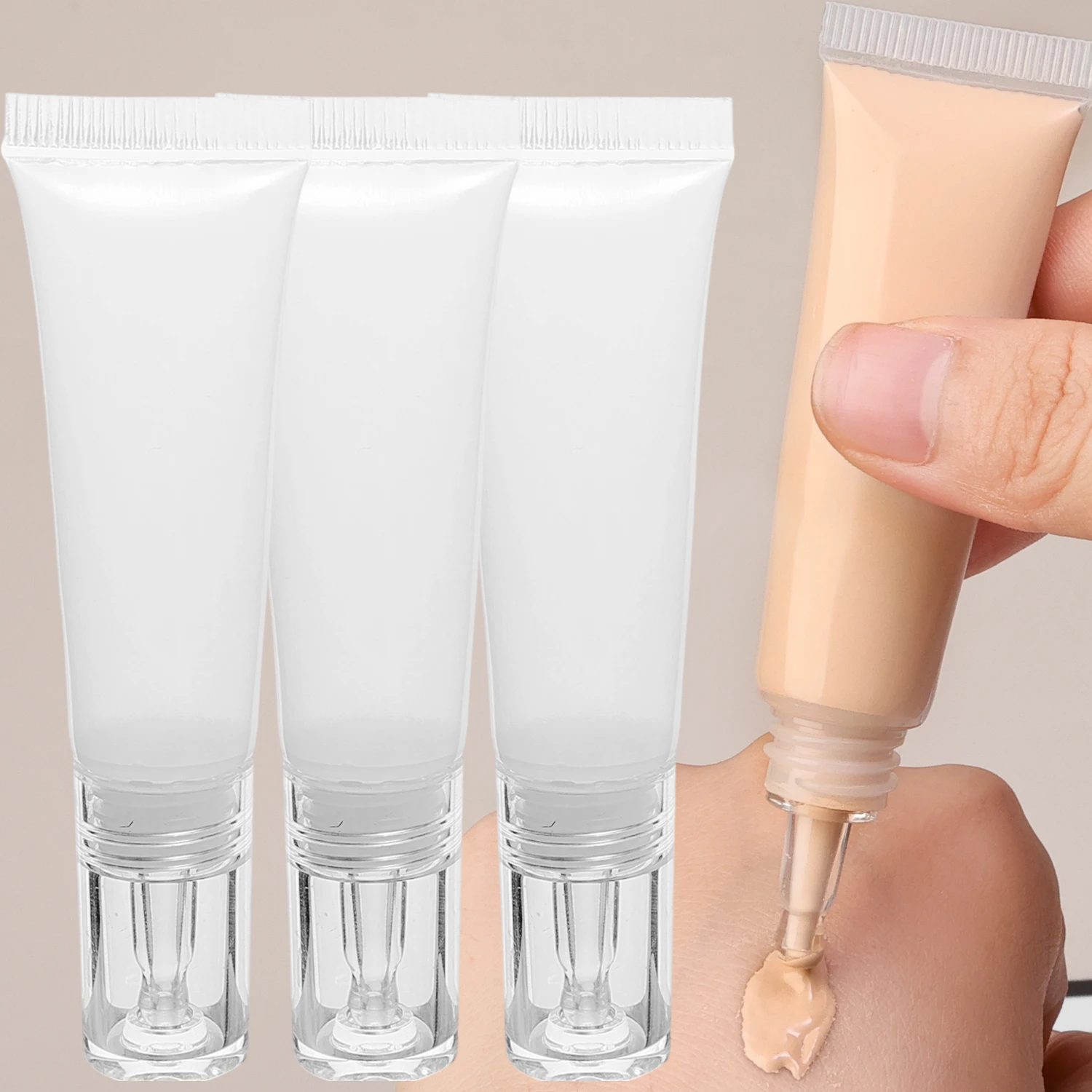 زجاجة قطارة فارغة قابلة لإعادة الملء 10/15 مللي حاويات مستحضرات تجميل فارغة لكريم الأساس السائل زجاجات عينة بلاستيكية شفافة صغيرة