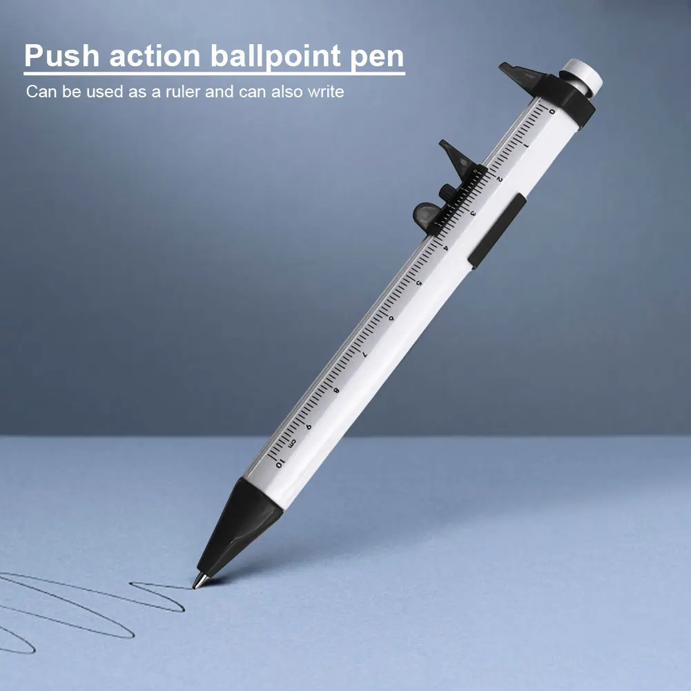 2 in 1 Vernier Caliper 0-100mm Multifunction Caliper Pen Stationery Measuring Tools for Men Women Gifts