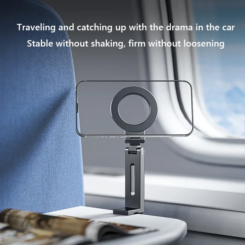 Universal Magnetic Phone Holder Travel Essentials Flexible Rotation Hands-Free Airplane Phone Mount Seat Adjustable Phone Stand