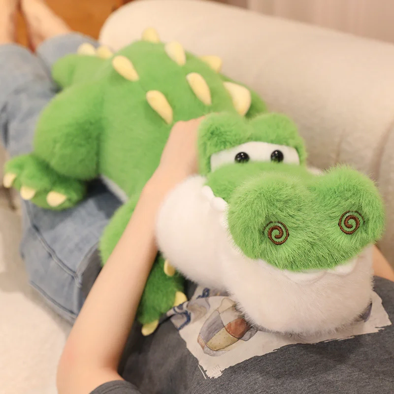 Prone Green Crocodile Animals Plush Toys  Simulation  Kawaii Cartoon Soft Dolls Throw Pillow Birthday Valentine's Day Gifts