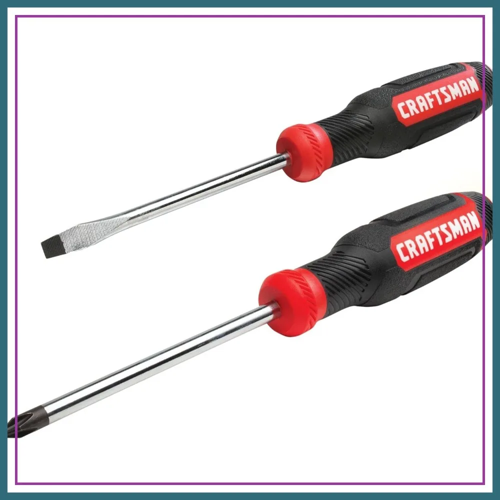 

2-Piece Bi-Material Screwdriver Set, Phillips & Flathead, Ergonomic Grip