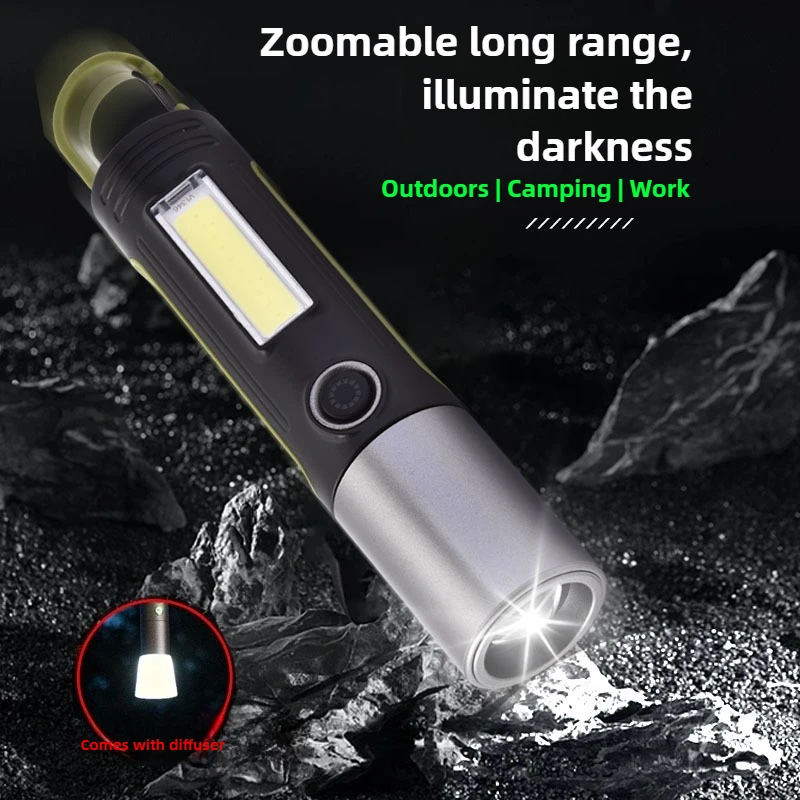 New Emergency Multifunctional Long-range Flashlight Work Light Side Lamp Outdoor Camping High-brightness Flashlight Wholesale
