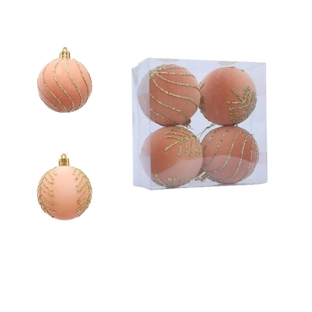 

6cm Christmas Balls Set Flocking Shatterproof Xmas Tree Pendants DIY Crafts Christmas Hanging Balls Happy New Year Decor