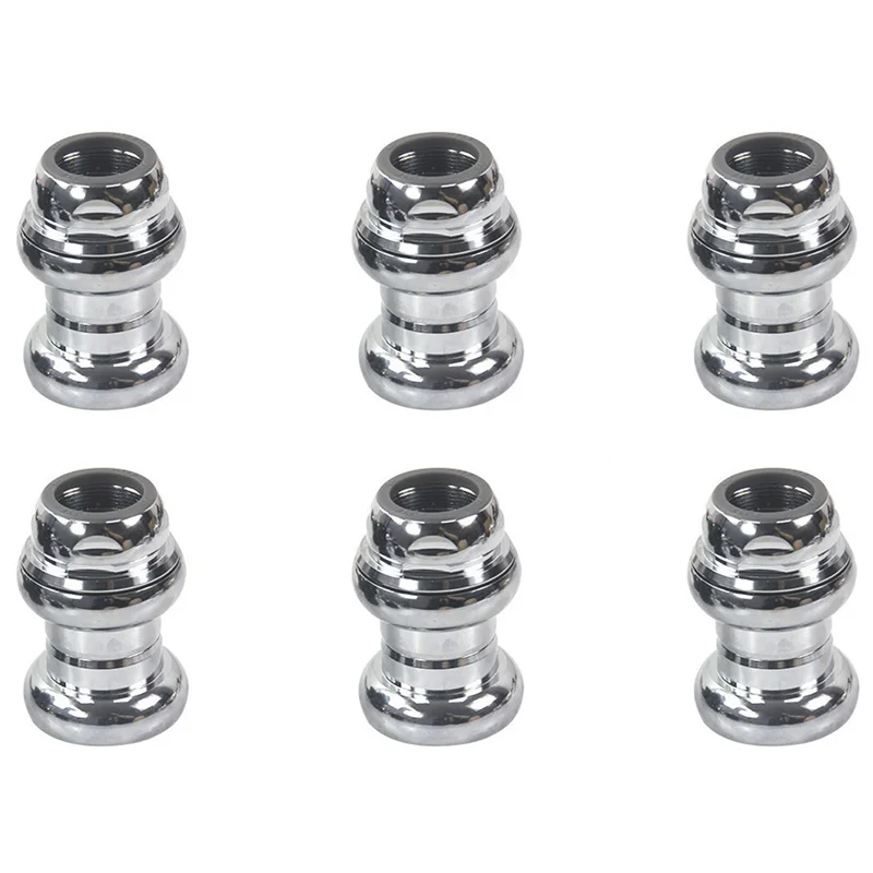 

HOES-6Pcs 22.2Mm Bicycle Headset 1 Inch Fixed Gear Racing Bike Headset Bearing Fixed Gear Road Bike Aluminium Alloy,Silver