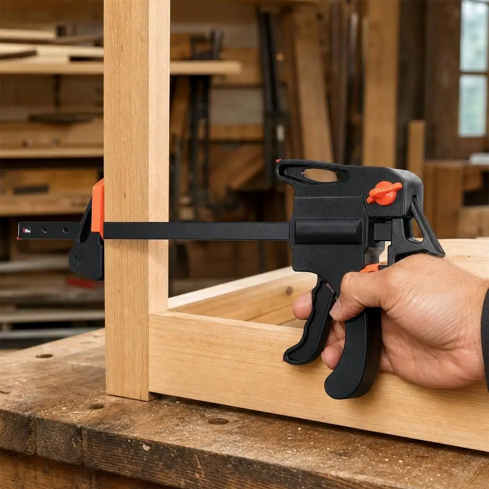 Woodwork Clamp Woodworking Work Bar F Clamp Tool Wood Working F Clamp Clip Quick Ratchet Clip Heavy Duty DIY Carpentry Hand Tool