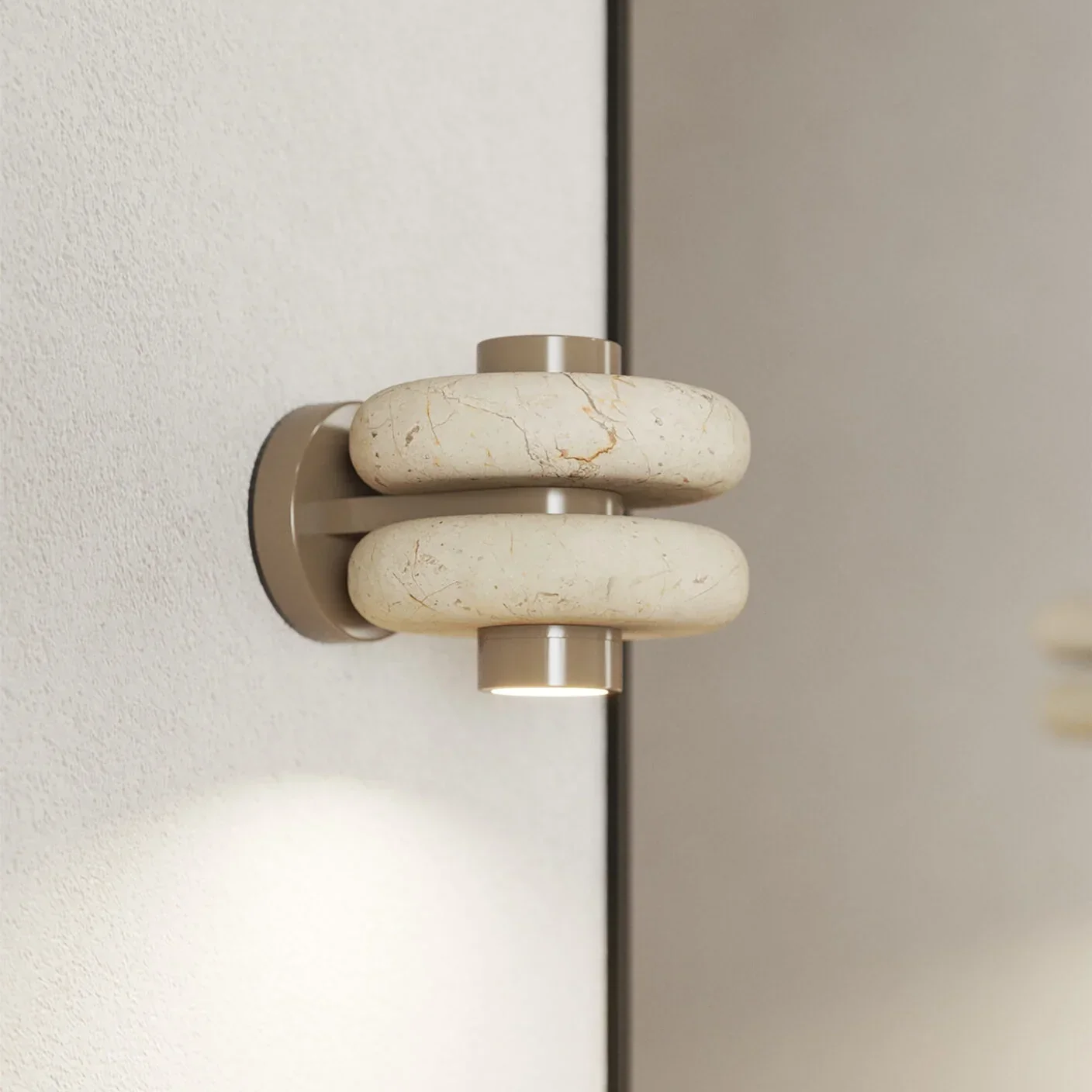 Mid-Century Modern Marble Wall Sconce Stylish Designer Accent Lighting for Hallway Corridor Bedroom Bedside