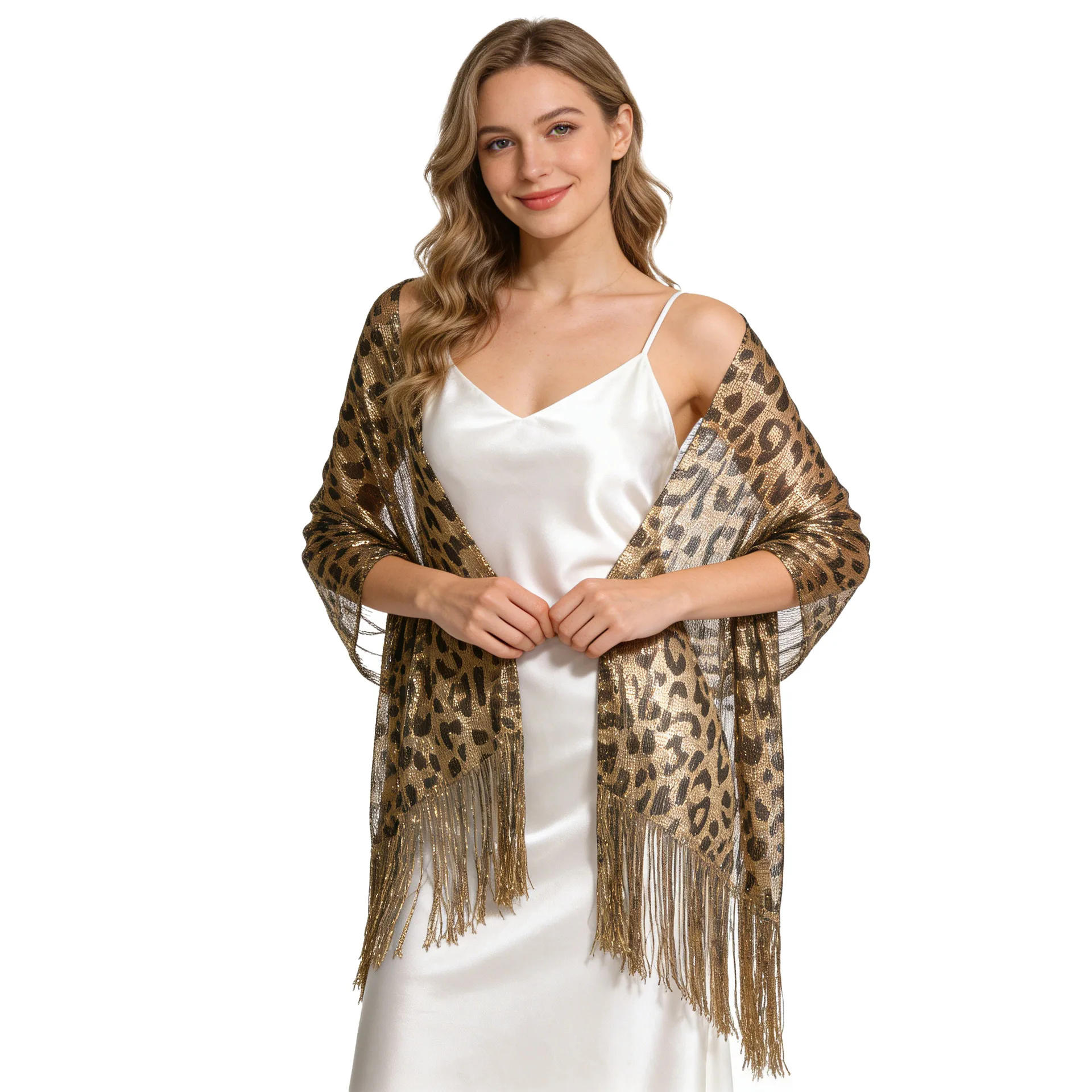 Leopard Print Women's Outerwear European American Style Summer Fashion Long Beard Hollowed out Zebra Versatile Casual Jacket