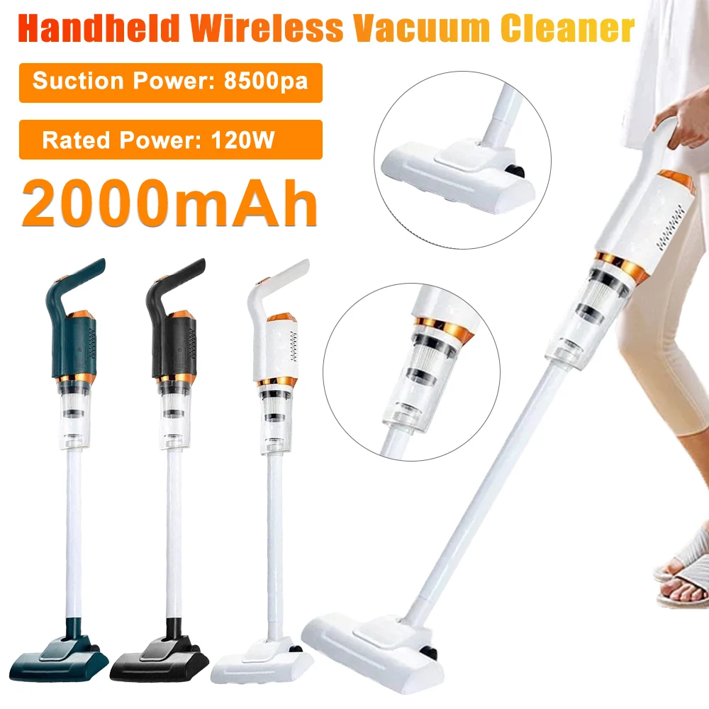 2000mAh 8500pa Handheld Wireless Vacuum Cleaner Cordless Portable Cleaning Robot Home and Car Use Large Suction Vacuum Cleaner