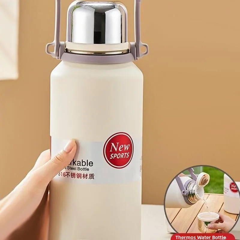 

Large Capacity Stainless Steel 316 Insulated Water Bottle Outdoor Tea Brewing Cup Women's Style Sports Straight Cup Universal