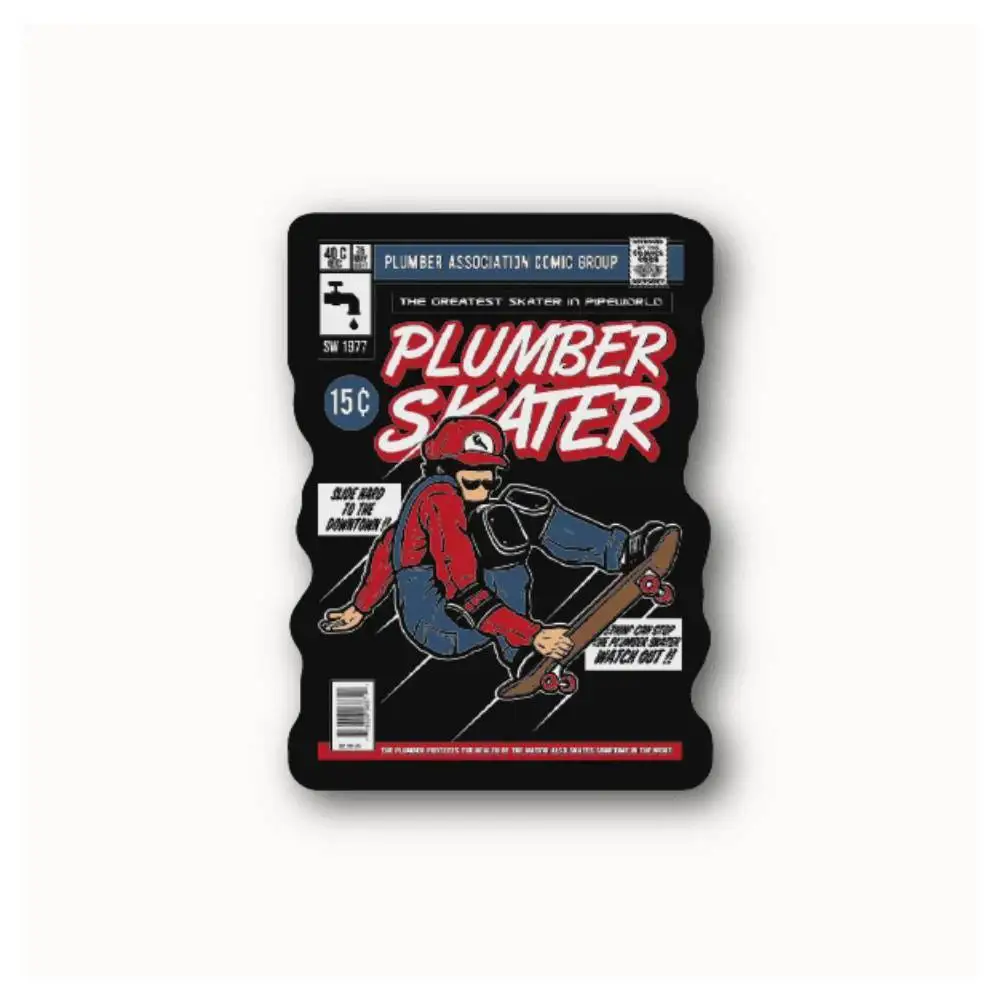 Plumber Skater Waterproof Stickers For Decorating Car Windows Motorcycles And Computers.