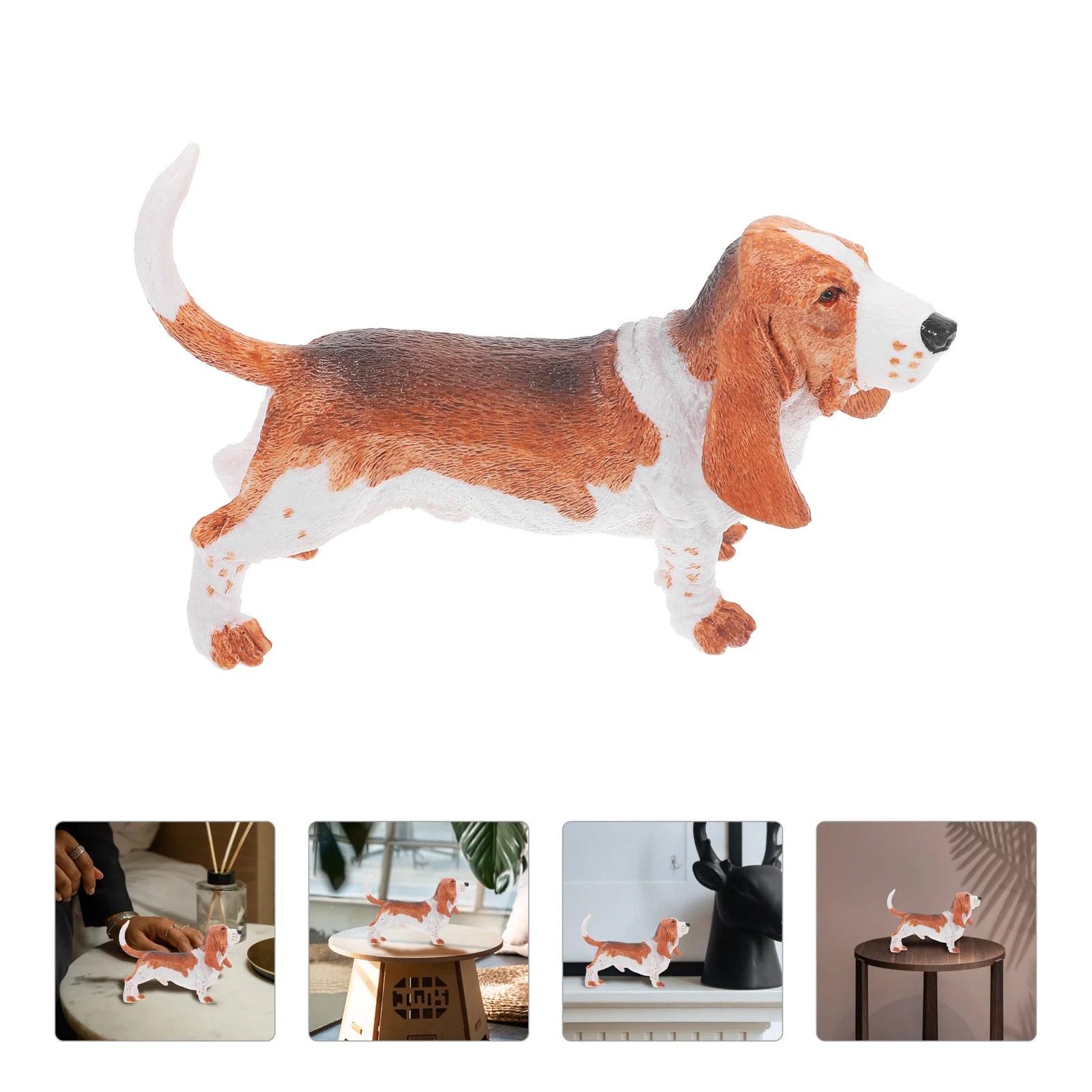 

Dog Craft Decor Puppy Basset Model Toys Tabletop Dogs Ornament Decorative Statue