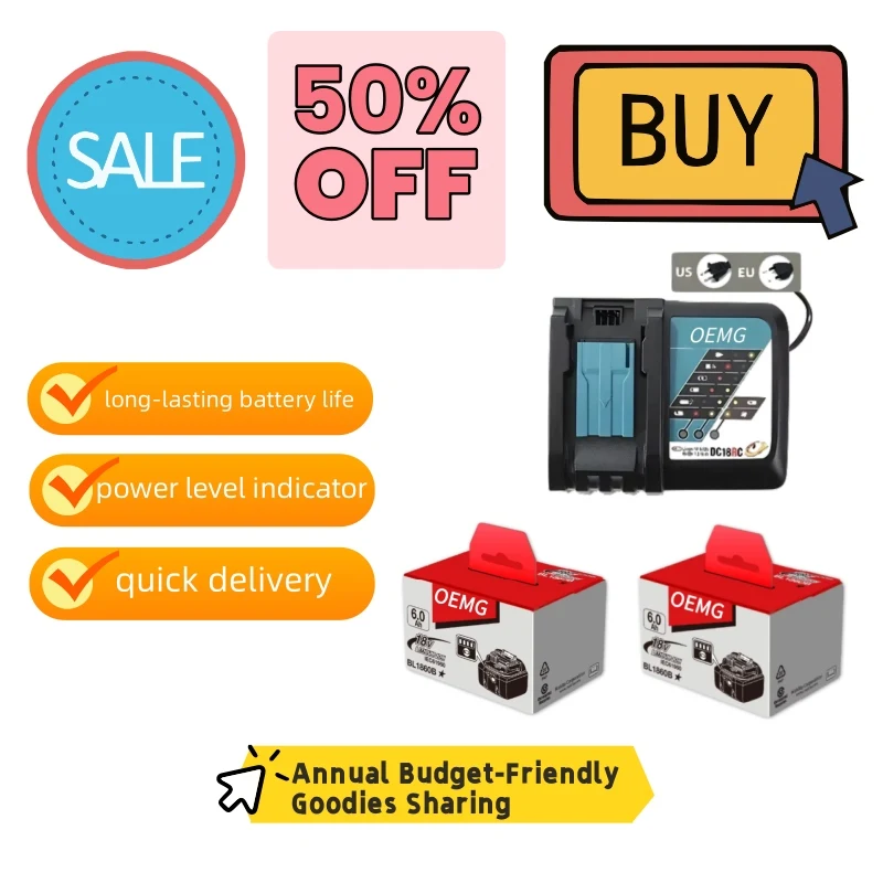 

FOR Makita 18V 6.0Ah LXT Battery (BL1860B):offers 6.0Ah life. Works with all FOR Makita 18V tools, ideal for construction