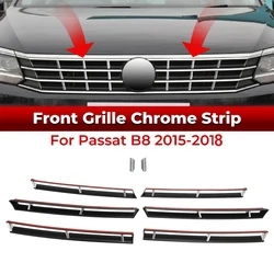 Front Grille Chrome Plated Trim For VW Passat B8 2015- 2017 2018 Variant Chrome Plated Decoration Strip On She Front Grille