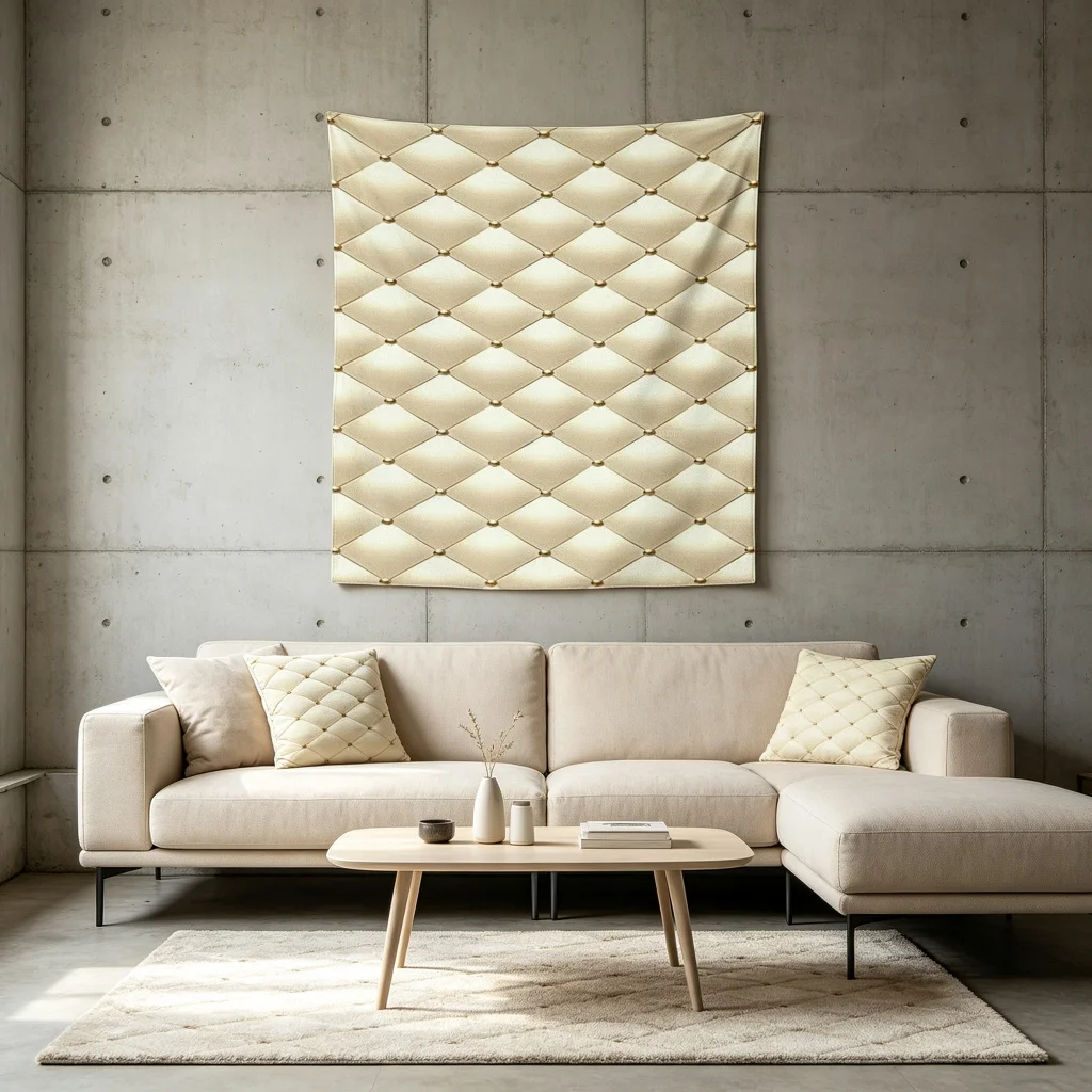 1PC Beige Leather Diamond Art Print Backdrop Banner, Bedroom Living Room Photo Background, Polyester, Home Decor, Wall Art