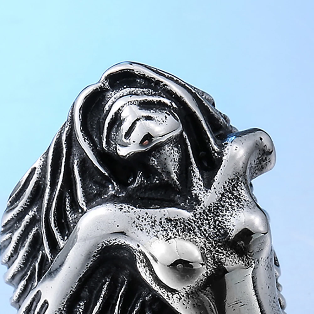 Fashion Cool Sexy Goddess Metal Finger Rings For Men Women Stainless Steel Gothic Punk Retro Renaissance Sculpture Jewelry Gifts